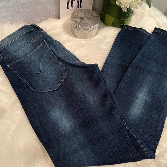 New Hudson Cotton Denim Medium Dark Wash Distressed Casual Skinny Jeans 24 NWOT - Picture 7 of 14